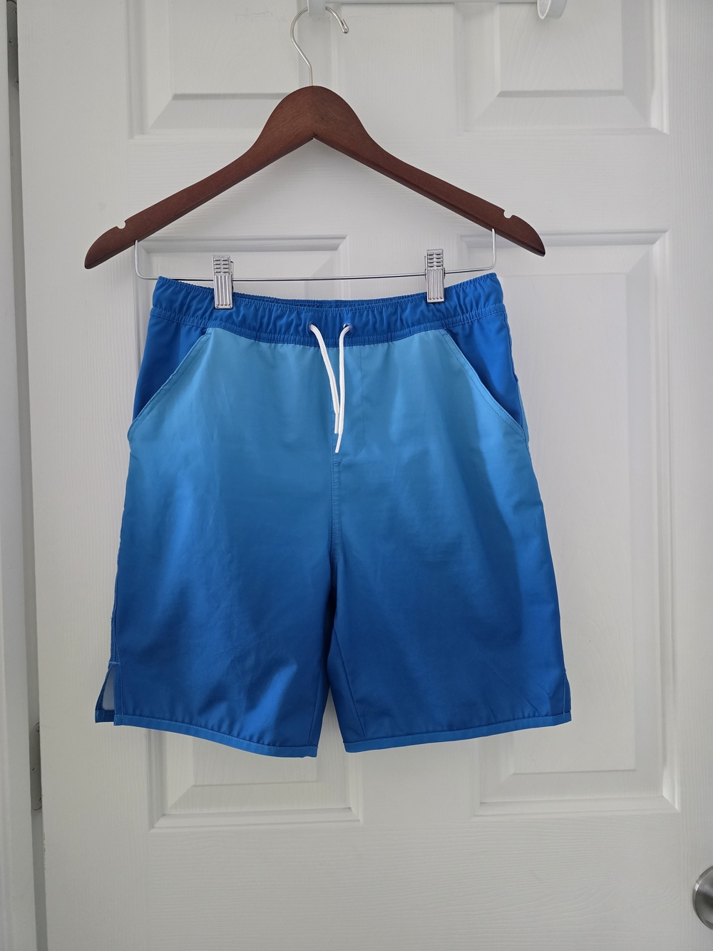 Boys Lands’ End Blue Swim Trunks Summer Swim Shorts